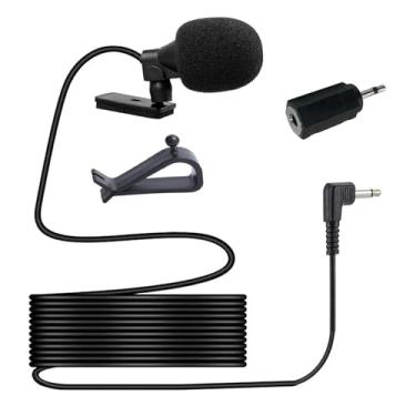 Imagem de NewTH Microfone HD de 3,5 mm, montagem de voz, rádio de carro, substituição para Kenwood Boss JVC Sony Jensen Alpine para unidade principal de veículo estéreo DVD GPS, cabo de 3 m/3 m com adaptador de