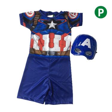 Imagem de Kit Fantasia Super Herói Capitão Infantil P
