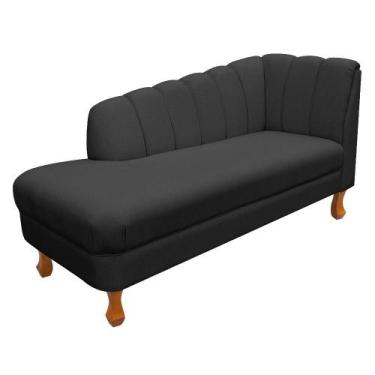 Imagem de Divã Isis Linho Pés Retrô Castanho D'Rossi - DRossi, A79 Preto