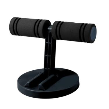 Imagem de Fenteer Barra de abdominais, suporte para os pés, musculação para homens e mulheres, treinamento abdominal multifuncional, Rodada Preta