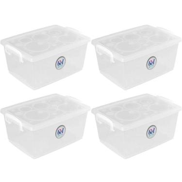 Imagem de 4 Caixas Organizadoras Travas e Alças 4L Bel Ordene para Armário Closet Incolor