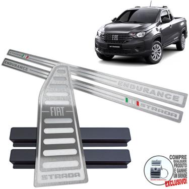Imagem de Soleira Descanso Fiat Strada Endurance Prata Alto Relevo