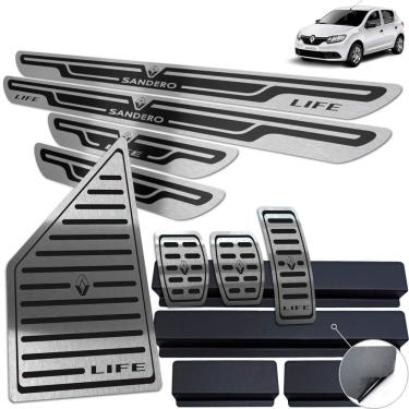 Imagem de Descanso Pedaleira Soleira Renault Sandero Life Preto