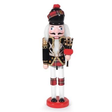 Imagem de MicoSim Decoração de quebra-nozes de Natal, decorações de quebra-nozes de madeira de 30,5 cm, coleciona enfeites de quebra-nozes para festivais, festas ao ar livre, presentes de Natal (gaita de foles