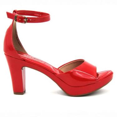 Imagem de Sandália Via Uno 411003 Salto Grosso Alto Meia Pata Calcanhar Fechado 