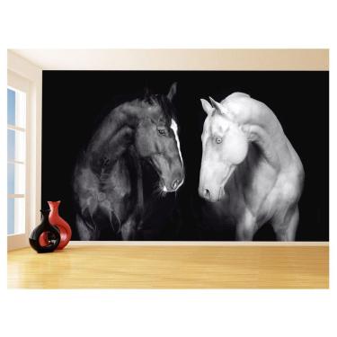 Imagem de Papel De Parede Animais Casal Cavalos Fazenda 3,5M Anm326