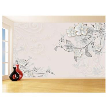 Imagem de Papel De Parede 3D Floral Textura Sala Flores 3,5M Xfl305