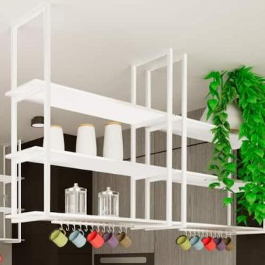 Imagem de Prateleira Tripla Estilo Industrial Teto Parede 100cm BB FS - Fassin S