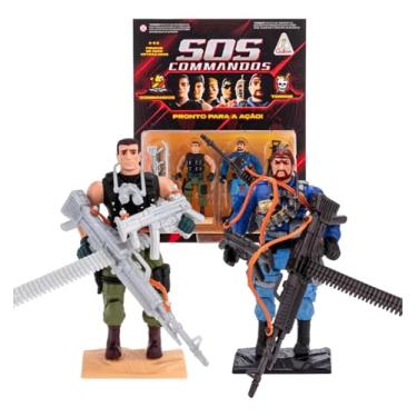 Imagem de Boneco Bonequinho SOS Commandos x Terror Cronos + Shark 2 Figuras e Acessórios Colecionável Original Gulliver