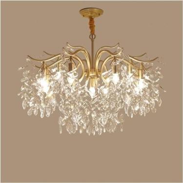 Imagem de Lustre LED Moderno Lustre Lâmpada, Lustres de Cristal LED Ouro Preto Lustre Luxo Iluminação Cozinha Jantar Sala de Estar Quarto Lâmpada Lustre Pendente Decoração para Casa Lâmpada, Ouro-11lu