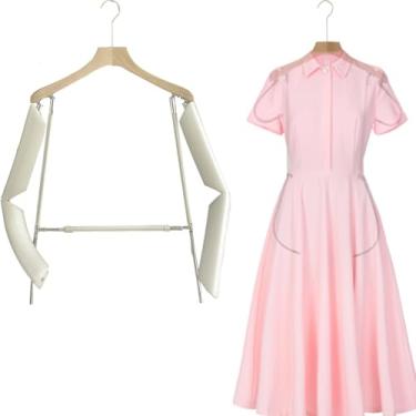 Imagem de Cabides de exibição de roupas em forma de corpo de metal com cintura e braços ajustáveis, torso de manequim feminino para exibição de fotografia de boutique de varejo, forma de vestido moderno para