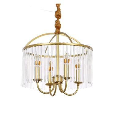 Imagem de Lustre de cristal Suporte de vela de cristal Luz pendente Luminárias de teto modernas Lâmpadas redondas Iluminação iluminada, adequado para sala de estar,