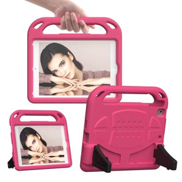 Imagem de YWYNI Capas infantis para iPad 5ª/6ª/7ª/8ª/9ª geração, capa para Apple iPad Air 1ª/2ª geração com suporte estável, IPAD PRO 24.6 cm EVA Heavyuty à prova de choque para crianças (rosa)
