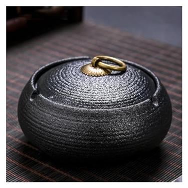 Imagem de Cinzeiro de cinzeiro com tampas, cinzeiro de cerâmica decorativo para sala de estar, cinzeiro à prova de vento para decoração de escritório em casa, bar, café, cinzeiro externo de hotel (B)