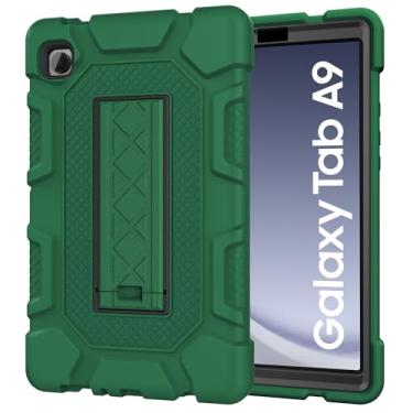 Imagem de Azzsy Capa para Samsung Galaxy Tab A9 8,7 polegadas 2023 modelo (SM-X110/X115/X117), capa protetora resistente à prova de choque resistente de alto impacto, verde alpino