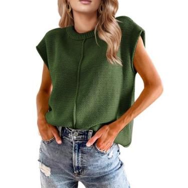 Imagem de Camisola regata feminina Seiciviy, verde militar, solta