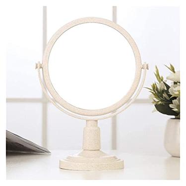 Imagem de WYUYIWH Espelho de maquiagem pequeno, espelho de maquiagem dupla face de mesa espelho de maquiagem estilo europeu espelho de maquiagem portátil princesa espelho de moda simples espelho de maquiagem