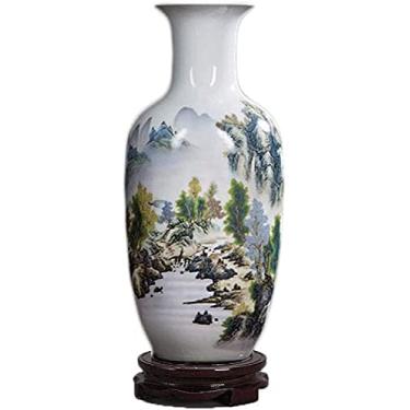 Imagem de Vaso de cerâmica artesanal artesanal com base mapa de cores de montanha e rio pode ser colocado no quarto do clube para flores (tamanho : pequeno) (tamanho: pequeno) (grande)