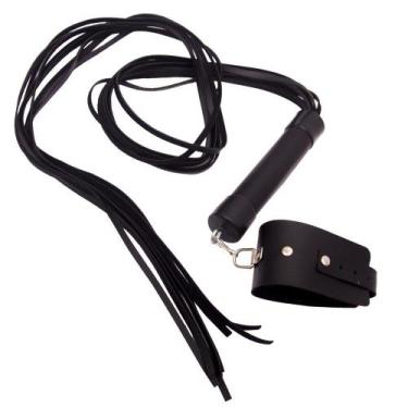 Imagem de Kit Bracelete com Chicote Tiras 80cm Dominatrixxx - Sex shop