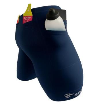 Imagem de Bermuda de Compressão Masculina Para Corrida 6 Bolsos - Sportbr - Azul