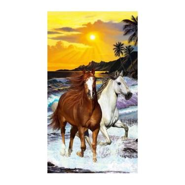 Imagem de Toalha de Praia Buettner Aveludada Cavalos - 76 x 152cm