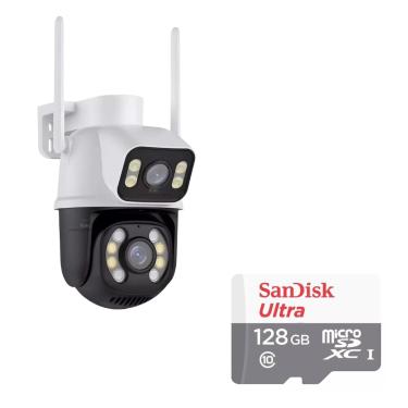 Imagem de Câmera Importada Wi-fi Smart  Lente Dupla Externa Cartão de Memória 128gb