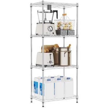 Imagem de Prateleira de armazenamento de metal M MZG de 4 camadas com rodas 30x4