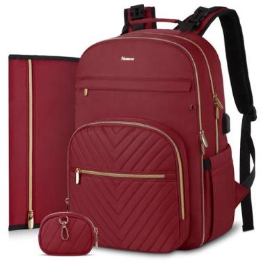 Imagem de Mochila de fraldas MOMUVO Large 30L Borgonha Isolada