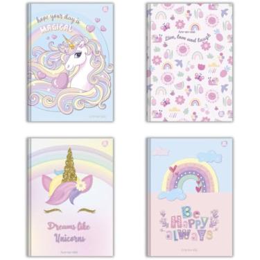 Imagem de Kit de Cadernos Brochura, Animativa, 1/4, Capa Dura, Arc-En-Ciel, 80 Folhas, Pacote com 5