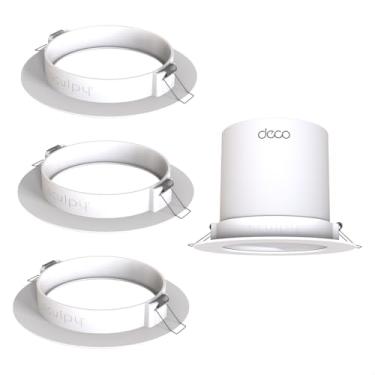 Imagem de KIT 3 Suporte de Embutir Teto para Roteador Mesh Tp-link Deco X10 X20 X50 X55 X60 BE65 XE75 (AX1800 / AX3000)