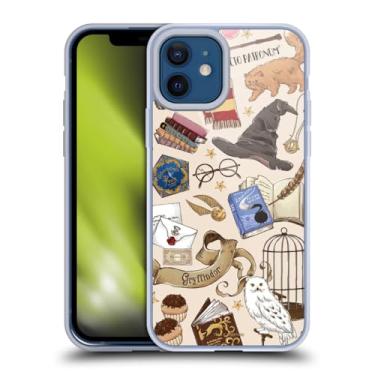 Imagem de Head Case Designs Capa de gel macio oficialmente licenciada com estampa Harry Potter Hogwarts Relíquias da Morte XXXVII compatível com Apple iPhone 12/iPhone 12 Pro