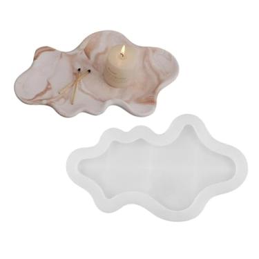 Imagem de Bandeja grande irregular, moldes de concreto de resina, bandeja de armazenamento, molde de silicone, bandeja de joias, placa de bugiganga, suporte de vela para decoração de escritório em casa