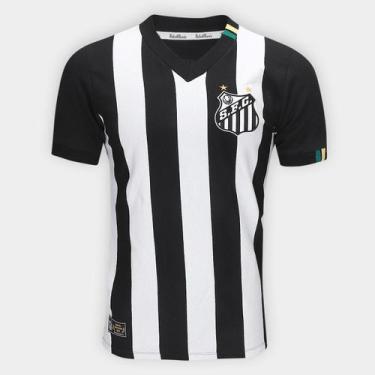 Imagem de Camiseta Santos 2011 Listrada Retrômania Masculina, Preto, Branco, P