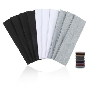 Imagem de Bandanas femininas de cabelo curto, antiderrapantes, elásticas, para suor, faixas de cabelo de tecido macio, para treino, ioga, corrida, esporte10