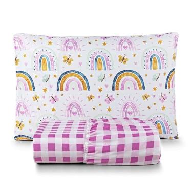 Imagem de Jogo De Lençol Joy Kids Solteiro 2 Peças Micropercal 200 Fios Infantil - Rainbow - 100% Poliéster