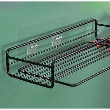 Imagem de 5 peças de ganchos de plástico transparentes à prova d 'água gancho adesivo de cozinha prateleira de banheiro adesivo forte gancho de parede (patch duplo)