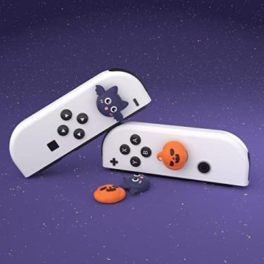 Imagem de For Nintendo Switch & Switch OLED & Switch Lite Thumb Grip Caps, Halloween, Pumpkin Bat