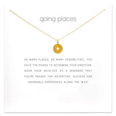 Imagem de Colar de pérolas da amizade, elefante da sorte, estrela de pérola, pingente de círculo para mulheres, cartão de presente, Small, Metal, Sem Pedra Preciosa