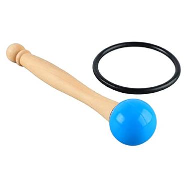 Imagem de RiToEasysports Bastão de Percussão de Som Transparente, Tigela de Canto de Madeira Sólida Adequada para Tigelas de Canto de Cristal, Sensação Confortável Com Anel de Borracha (Azul)