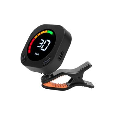 Imagem de RiToEasysports Afinador de Guitarra Portátil Com Braçadeira Com Display Colorido, Braçadeira Giratória de 360 ​​graus para Guitarra Elétrica Acústica, Violino, Ukulele, Recarregável (Preto)