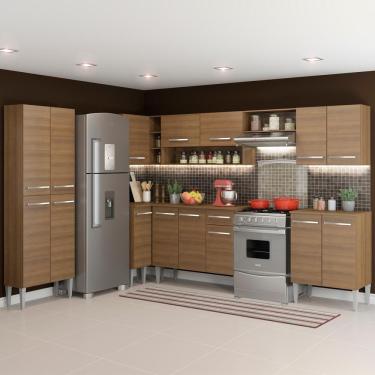 Imagem de Cozinha Canto Emilly Armário Balcão 15 Portas Rustic Madesa