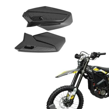 Imagem de Capa de guidão para Surron Ultra Bee, padrão de fibra de carbono de transferência de água, proteção de mão, barra de mão, capa protetora para bicicleta elétrica Sur Ron Offroad (brilhante