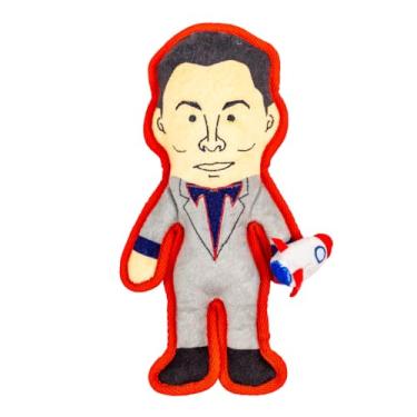 Imagem de PAWTY Pawsla Doge Brinquedo de pelúcia para cães – Homem de brinquedo com foguete – Costura reforçada resistente resistente – Squeaker