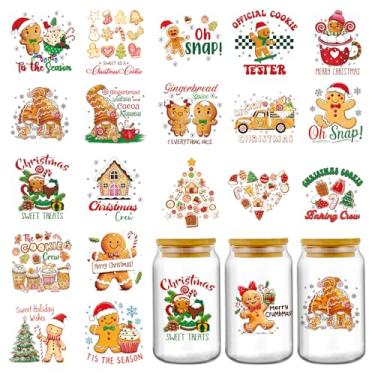 Imagem de Envoltórios de copo DTF UV de Natal - 20 folhas fofo gnomo gnomo UV DTF copo envoltório para garrafa de água de vidro de 473 ml, adesivos de transferência a frio à prova d'água DIY caneca diário