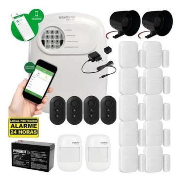 Imagem de Kit Completo Alarme Anm 24 12 Sensor + 4 Controle Intelbras