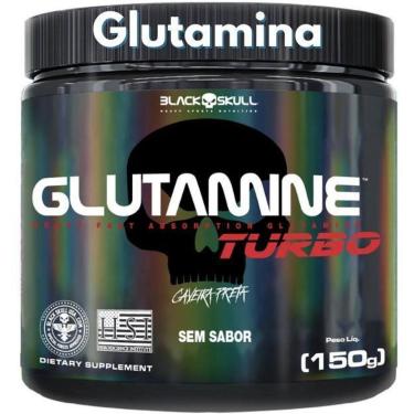 Imagem de Glutamina Turbo 150g Black Skull Suplemento em pó LGlutamine Caveira Preta-Unissex