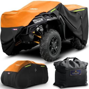 Imagem de LI LIBZAKI Capa para quadriciclo 600D à prova d'água, resistente, trailerable, 4 rodas, cobertura quádrupla para todas as estações, à prova de intempéries, proteção UV para Polaris Kawasaki Yamaha