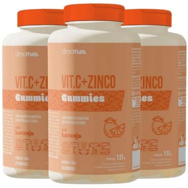 Imagem de KIT 3X Vitamina C + Zinco Gummies 30 gomas - Clinicmais (único, Laranja)