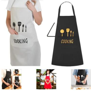 Imagem de Avental De Cozinha Cooking Pvc Impermeável Alça Ajustável 70x60cm Core