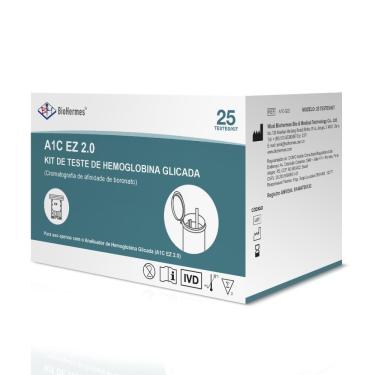 Imagem de Tiras Hemoglobina Glicada Biohermes - Caixa 25 Unidades